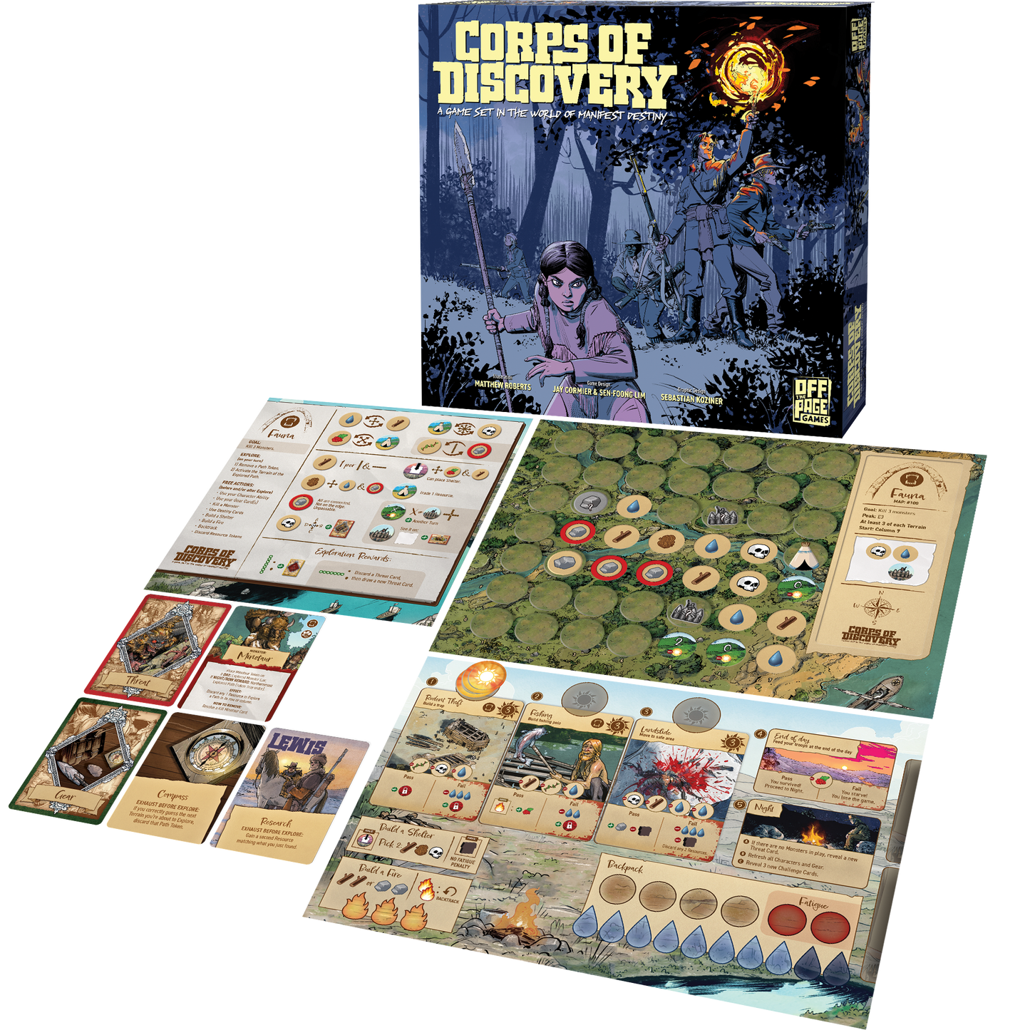 Corps of Discovery board game laid out