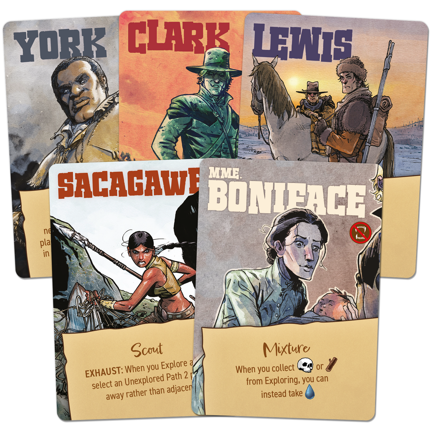 Corps of Discovery board game characters