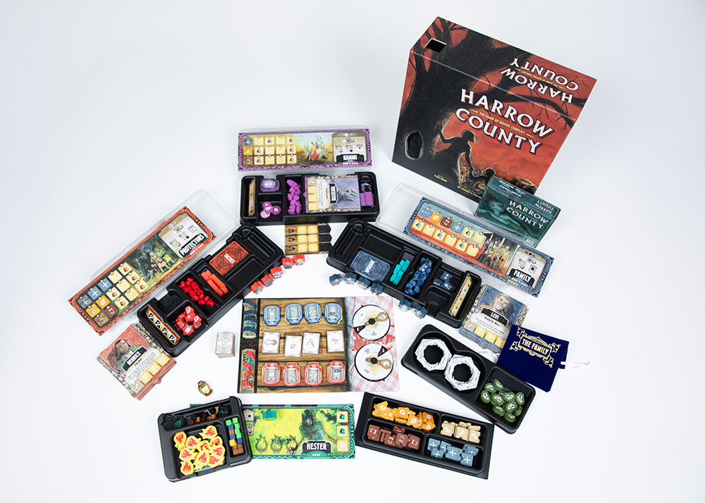 Harrow County board game deluxe all components from top